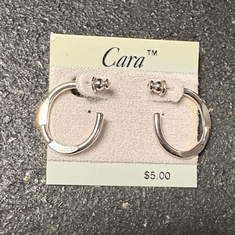 Cara 90s Silver Hoop Earrings